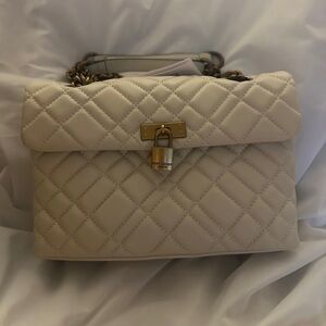 Kurt Geiger Brixton Cream Quilted Chain Bag